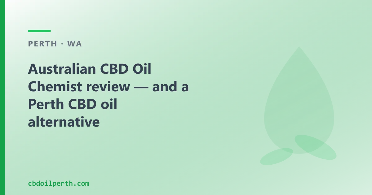 Australian CBD Oil Chemist review — an Australian CBD Oil Alternative