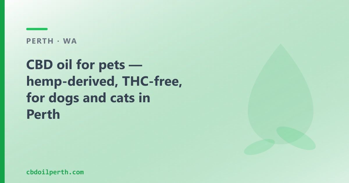 CBD oil for pets: what it is and where to buy it in Perth