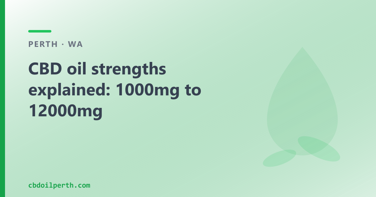 CBD oil strengths explained: 1000mg, 3000mg, 6000mg and 12000mg in Perth