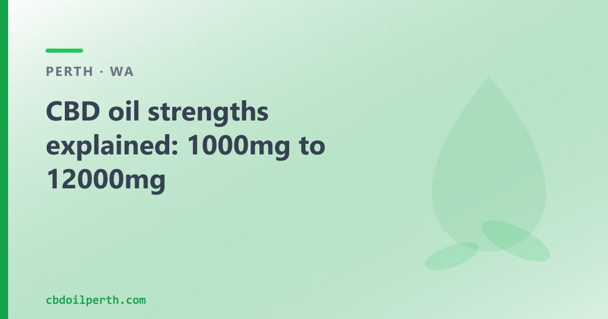 CBD oil strengths explained: 1000mg, 3000mg, 6000mg and 12000mg in Perth