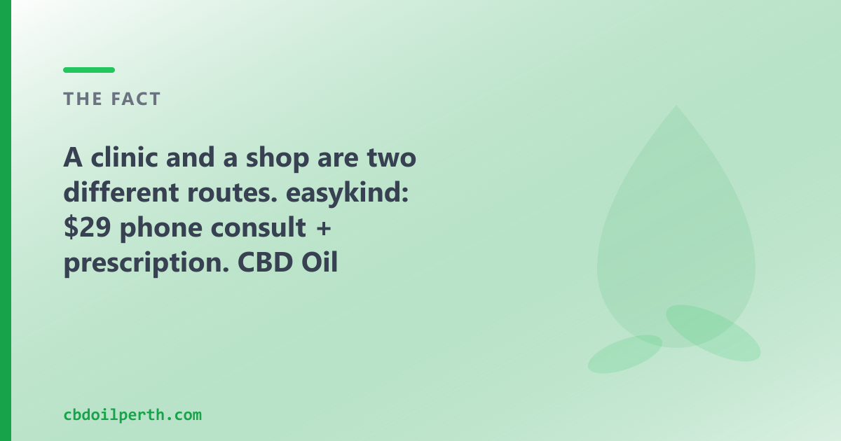 A prescription clinic and an OTC CBD oil shop are two different routes