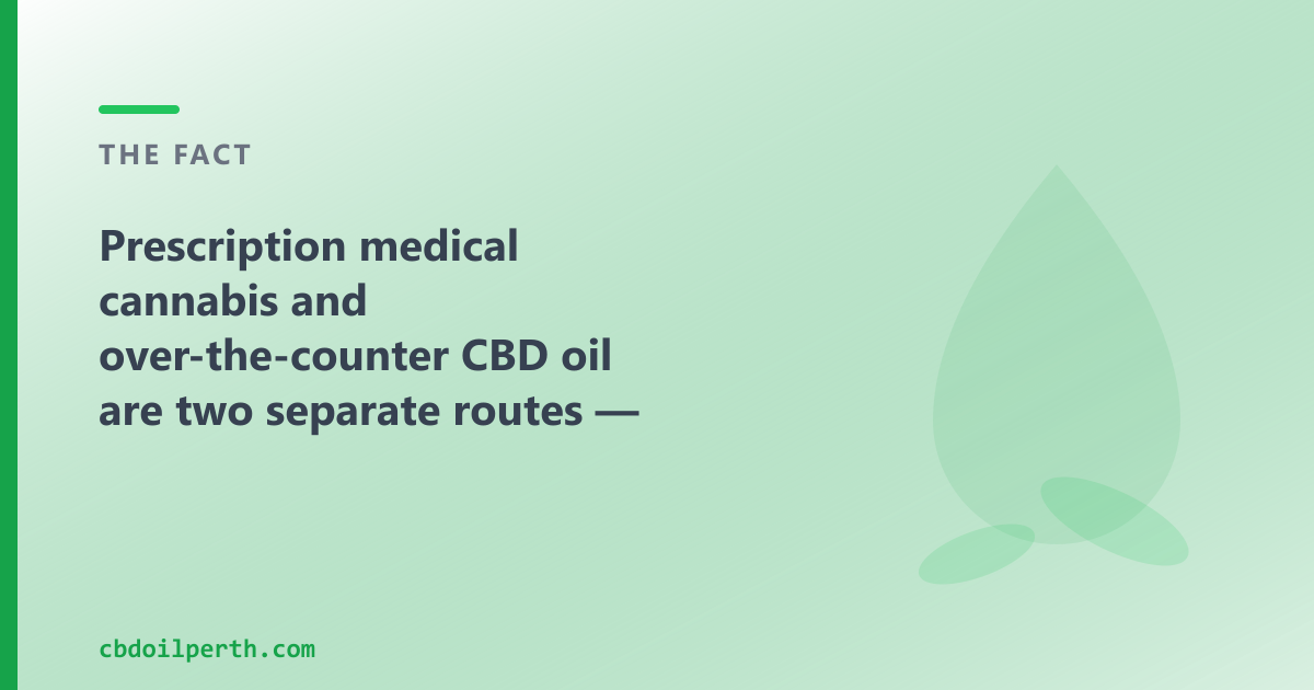 A prescription producer and an OTC CBD oil shop are two different routes